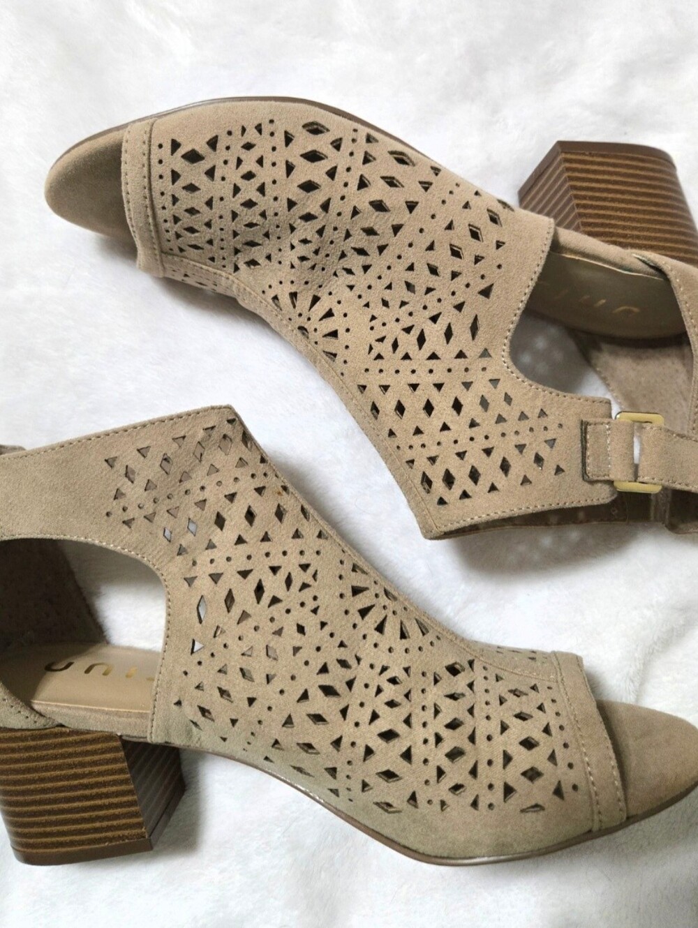Unisa women's cutout, open toe, zip back sandals.